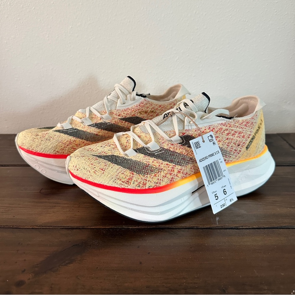 Adidas Adizero Prime X 2.0 Sprung Running Shoes - Ivory / Core Black / Spark